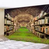 Tapestries Vintage Mystery Library Tapestry Pohemian Decorations for Room Wall Wall Canvas Tapiz de Pled