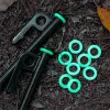 20/50 / 100pcs Outdoor Multitool Ground Nail Fluorescent Circle O-Type Luminal Silicone Ring Camp Avertissement Tent Curtain Tent Anneau