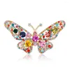 Broches Skets Vintage Fashion Femmes Butterfly Rugestone Broche Grand Crystal Insect Exquis Corsage Party Clothing Clothing Tobs