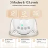 Breastpumps Wearable Electric Breast Pump12 Levels 3 Modes Leak-Proof Hands-Free Breastfeeding Pump BPA Free with Remote Control LCD 240413