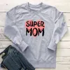 Designer Women's Hoodies Sweatshirts Hot Mothers Day Super Mom Letter Love Gedrukte ronde nek lange mouwen hoodie