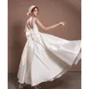 Party Dresses Harajpee Travel Po Wedding Dress 2024 Daglig minimalistisk skogsstil Formell Hepburn Suspender Satin Chic Vestido