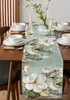 Idyllic White Flowers Vintage Background Table Runner Cozinha Tabela de jantar Decoração Toleta de casamento Decoração de férias de férias Mesa Runner