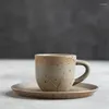 Fincan tabakları kinglang retro tarzı elle boyanmış kupa kahve sütü tabak kahvaltısı