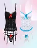 Femmes039s vêtements de sommeil lingerie sexy femme érotique dentelle corset gest leceria mujer sex dames jarretières glisses de sous-vêtements costumes 2028017