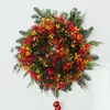 Fleurs décoratives en couronne artificielle de Noël suspendue suspendue pour la porte d'entrée