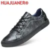 Sapatos casuais de couro genuíno macio masculino tênis de moda mocassins apartamentos masculinos de cedimento vintage preto