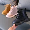 Sneaker Botas Girl Shoe High Top Kid 2023 Inverno Fashion Childrens Boots Scarpe in pelle Allmatch Caving Warm Bota Baby Q240412