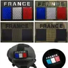 Kızılötesi Yansıtıcı Ir France bayrağı yama kancası ve döngü ulusal bayrağı diy amblem moral taktik askeri kol bandı rozetleri aplike