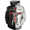 Designer Męskie Bluzy Bluzy Nowe popularne Knights Templar Series 3D Digital Printed Hoodie