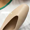 Casual Shoes Woman Elegant Summer French Square Toe Green Mary Janes Söta lägenheter Kvinna Retro Low Heeled Soft Soled Flat