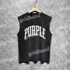Summer Mens Tank Tops Plus Size Shirt Clothing Purple Letter Printed Tees Vest Loose Sleeveless Tshirt