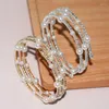 Brangle mode 3 rangs Gold Silver plaqué Crystal Bracelet Ladies Imitation Pearl Multi-couche Bling Jewelry Wedding Gift