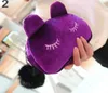 Cute Portable Cartoon Cat Coin Storage Case Travel Makeup Flannel Pouch Cosmetic Bag Korean and Japan Style 2794588