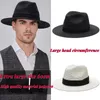 Grandi dimensioni 5658 5960 cm Natural Panama Pagning Hat Summer Men Women Wide Brim Beach UV Protection Fedora Sun Wholesale 240408