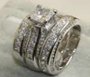 925 Sterling Silver White Clear 5A CZ Stones Wedding Bridal Women Rings Gift Size 5112064600