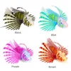 Aquarium artificiel luminaire lionfisp pêche de poisson paysage silicone faux poisson lueur flottante dans l'ornement foncé décoration de la maison