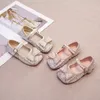 Meisjes buigen prinsesschoenen kinderen peuters sandalen bruiloft feestjurk schoen voorjaar herfst zachte zool water diamant lederen kinderen dans performance schoenen s8ki#