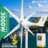 EU Livraison Free 3000W Small Turbine 48V 12V 24V 3 Blades Dynamo avec contrôleur de charge MPPT Windmill RV Yacht Farm