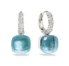 Högkvalitativ godisstil Pendant 23 färger Crystal Drop Earring for Women Fashion Jewelry DE002 2204291437385