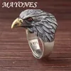 S925 Silberring Herren japanische und koreanische Trend Persönlichkeit Retro Domineering Eagle Head Geburtstag Geschenkgroßhandel240412