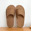 Slippers Rattan Home Linen For Mull Men Men Summer Wisteria Tito Tecido Cooling Slides Indoor Sapatos Unissex Quarto Zapatillas Mujer