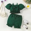 Clothing Sets Summer Baby Girls 2Pcs Shorts Clothes Toddler Short Sleeve Cold Shoulder Tops And