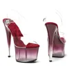 Scarpe da ballo Leecabe 7inch/17 cm PVC PVC Trasparente Trandiente Teli alti tacchi da nightclub Dance