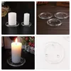 Bandlers 5 pcs Small Glass Plate Solder Thé Light Scented Tray Wedding Decorative Round Pilier Bougies