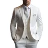 Basit Erkekler Blazer Düğün Smokin Çentikli Kazan Tek Göğüslü Tören Resmi Damat Giyim Partisi Doğum Günü Pantolon Takım 3 Parça Özel Made