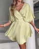 Robes décontractées sexy élégant pour les femmes de batwing manche chevauchée robe swing flowy mode 2024 Summer des vêtements féminins