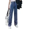 Jeans femminile femminile di carico a larga gamba 2024 Autunno Pantaloni in bagagli ad alta vita Lady Streetwear Street Denim Pantaloni Denim Female Straight