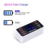 Chargers 8A 40W USB Charger Hub Multi Ports Smart Quick Charge 3.0 Tipo C USB Station Charging Caricatore desktop Visualizza LED veloce 8 Porte