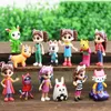 14pcs Set PVC Gabby Dollhouse Figure Tout Mercat Cartoon Animaux Souring Car Cat Hug Gaby Girl Dolls Kids Birthday Gifts 240411