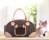 Choice Luxury Fashion Dog Carrier Pu Leather Puppy Handbag Purse Cat Tote Bag Pet Valise Travel vandring shopping Poodle Pomeranian 9253869