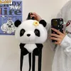 2024New Internet Celebrity Panda Flor Plush Bolsa, mochila de crianças suaves e fofas, presente de aniversário, agarrar uma boneca de máquinas por atacado