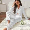 Ev Giyim Kollu Uzun Pantolon 2 Paruslu Takım Beyaz Nedime Gece Elbise Saten Kavur Çok Molor Elastikiyeti Kadın Pamas Seksi
