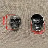 2pcs liga grande liga de metal preto prata 3d grande crânio concha de couro decoração artesanal parafuso traseiro cinto de rebite