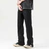 Men's Pants Multi-colored Leg Zipper Logging Jeans Stretch Loose Straight High Street