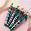 Pennor 10st Creative Cartoon Cow Peach Rabbit Bear 10 Colors Ballpoint Pen Kawaii Multicolor Writing Pennor School Office Stationery