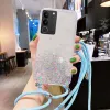 Telefonkoffer für Vivo V29 Pro 5G Luxus Bling Starry Sky Weiche transparente Abdeckung mit Schultergurt