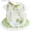 Hondenkledingkat en doen kleding zomer nieuwe huisdierjurk zwarte reen boog kanten collee style prinses jurk trawable jurk do doek l4435 l49