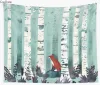 Peinture animal amant renard dans la forêt mur tapisserie suspendue chambre esthétique dortoir, fox mignon fox tapisse de mur