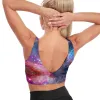 Bras Super Galaxy Sky U Neck Sport Bra Красочная космическая принт поддержка пляж V Back Bras Bras Pilates дышащий топ для леди