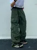 Spring Cargo pants Rice White Multipockets Overalls Harajuku stays Men Loose Casual Trousers Straight Mopping Pants 240328