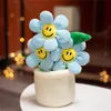 En yeni özel gülümseme ayçiçeği yeşil bitki saksı oyuncak saksılar yumuşak doldurulmuş oyuncak peluş çiçekler