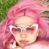 Sonnenbrille Ladies Pink Cat Eye Love Heart Sonnenbrille Frauen Retro Übergroße Persönlichkeit Sonnenbrille UV400 Augenschutz Brillenbrillen 240412