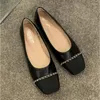 Lässige Schuhe flach Frauen Herbst Flacher Mund vielseitiger Oma Single Schuh Luxus Leder Wildleder Mehrfachfrau Zapatos