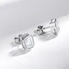 Boucles d'oreilles Stud Horripal 2CT DVVS1 Emerald Cut Moissanite S925 Gift de mariage classique en argent pour les femmes Lab Diamond avec Gra