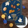 ハヌカリネンテーブルランナーホリデーパーティーの装飾ユダヤ人ハヌカメノラドレイデルデビッドダイニングテーブルランナーのキッチンの装飾のスター